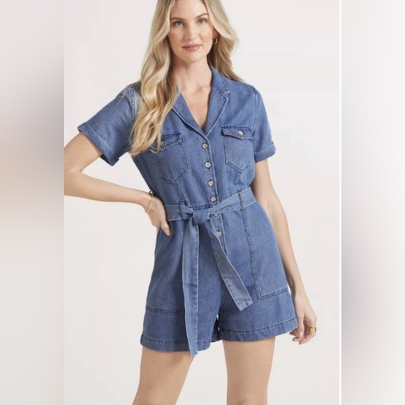 Rails Georgie Women’s Romper Size L In Blue Denim - Picture 10 of 15